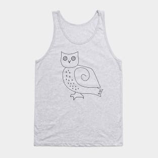 Simple Snowy Owl Line Drawing Tank Top